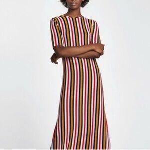 Zara Striped Knit Midi Dress - Size S